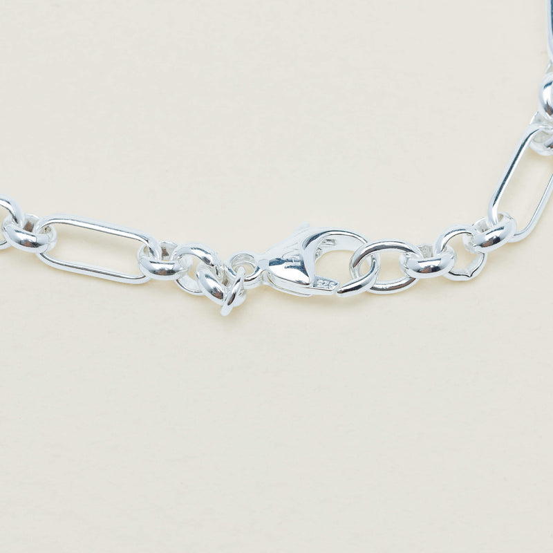 Sterling Silver Belcher Figaro Bracelet - Bracelet - Walker & Hall