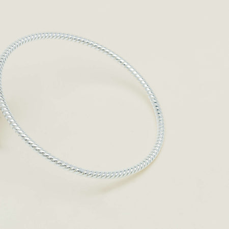 Sterling Silver Twine Bangle - Bracelet - Walker & Hall
