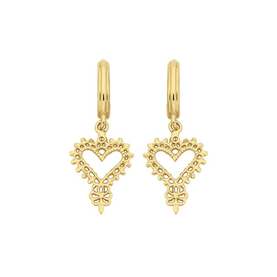 Zoe & Morgan Mini Gypsy Heart Earrings - Gold Vermeil - Earrings - Walker & Hall