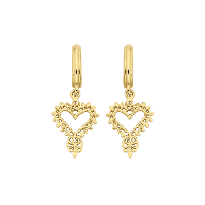 Zoe & Morgan Mini Gypsy Heart Earrings - Gold Vermeil - Earrings - Walker & Hall