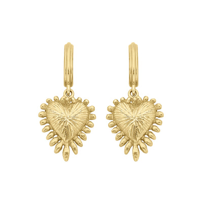 Zoe & Morgan Mini Heart Rays Earrings - Gold Vermeil - Earrings - Walker & Hall