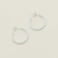 Sterling Silver Twine Hoop Earrings - Earrings - Walker & Hall