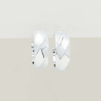 Sterling Silver Ripple Hoop Earrings - Earrings - Walker & Hall