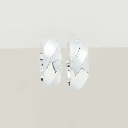 Sterling Silver Ripple Hoop Earrings - Earrings - Walker & Hall