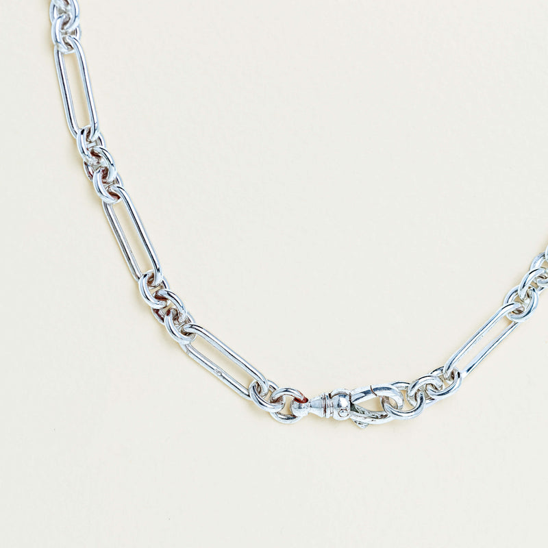 Sterling Silver Paperclip Link Fob Chain - Necklace - Walker & Hall