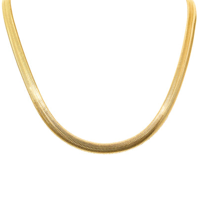 18ct Yellow Gold Plated Flat Wing Necklace-Necklace-Walker & Hall