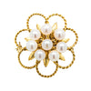 Deja Vu 11ct Yellow Gold Cultured Pearl Floral Brooch - Brooch - Walker & Hall