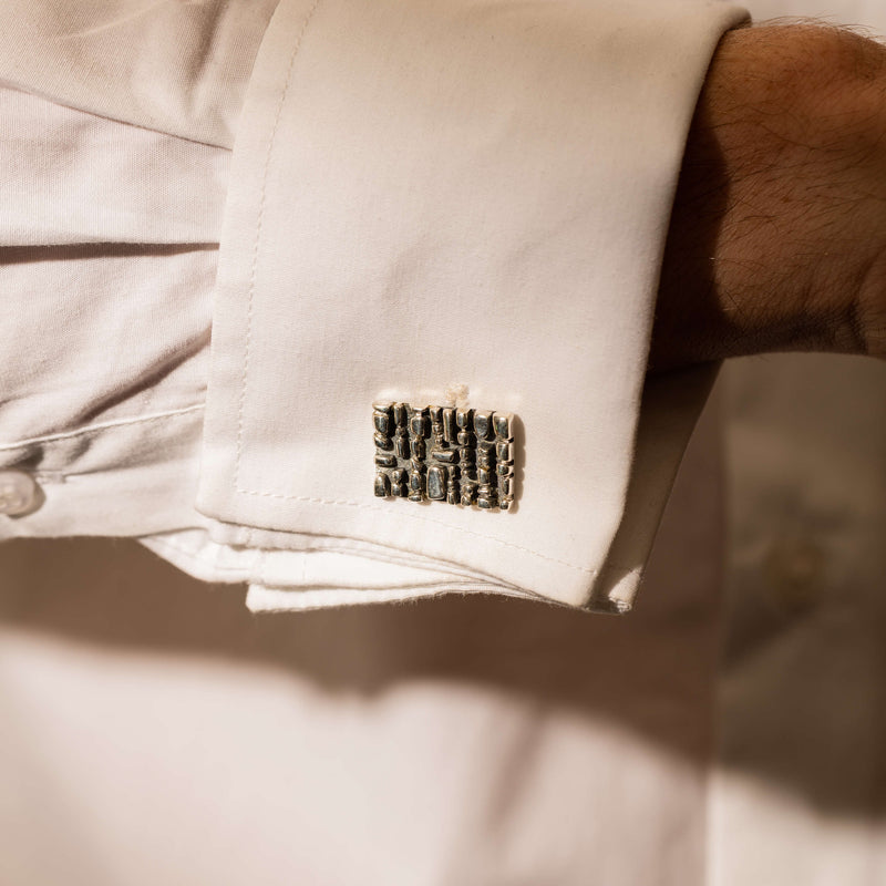 Vintage Sterling Silver Minturn Retro Cufflinks - Cufflinks - Walker & Hall