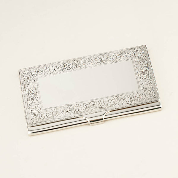 Sterling Silver Patterned Card Case - Silverware - Walker & Hall