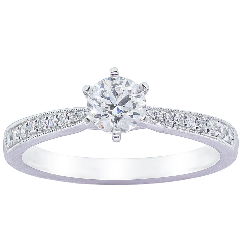 18ct White Gold .50ct Diamond Zenith Ring-Ring-Walker & Hall