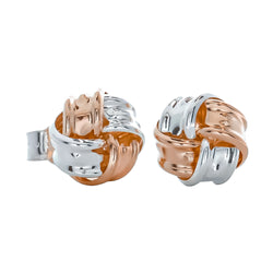 9ct Rose Gold & Sterling Silver Knot Earrings - Earrings - Walker & Hall