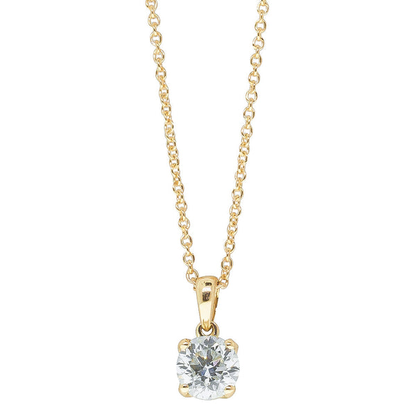 18ct Yellow Gold 1.00ct Diamond Blossom Pendant - Necklace - Walker & Hall