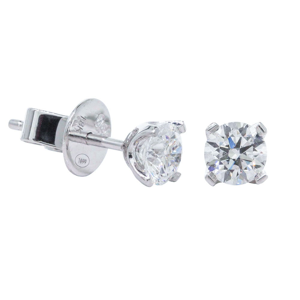18ct White Gold 1.40ct Diamond Blossom Stud Earrings - Walker & Hall