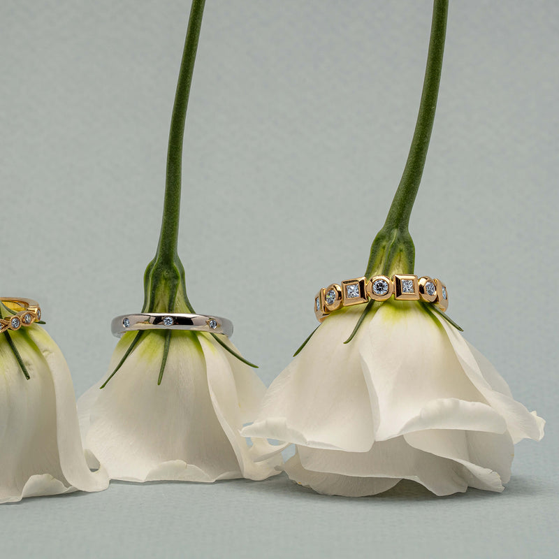 18ct Yellow Gold .55ct Mixed Cut Diamond Fusion Band - Ring - Walker & Hall