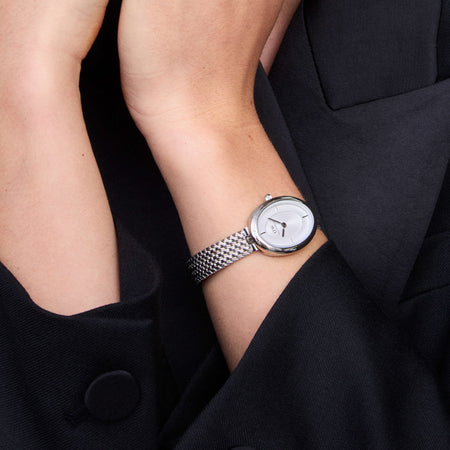 Daniel Wellington Juliette Braided Mesh White Sunray Silver Watch - Watch - Walker & Hall