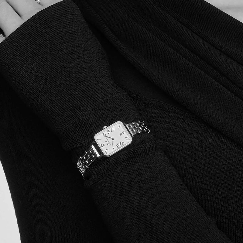 Daniel Wellington Quadro Roman Numerals Date 5-link Gold Watch - Watch - Walker & Hall