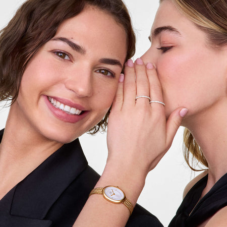 Daniel Wellington Juliette Braided Mesh White Sunray Gold Watch - Watch - Walker & Hall