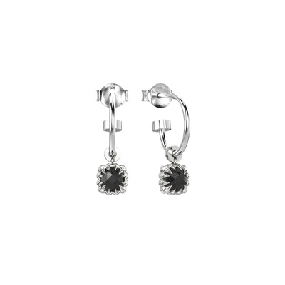 Stolen Girlfriends Club Baby Claw Anchor Sleeper Earrings - Silver & Onyx - Earrings - Walker & Hall