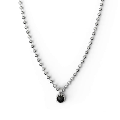 Stolen Girlfriends Club Baby Claw Ball Chain Necklace - Silver & Onyx - Necklace - Walker & Hall