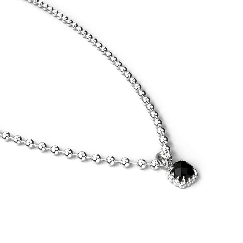 Stolen Girlfriends Club Baby Claw Ball Chain Necklace - Silver & Onyx - Necklace - Walker & Hall