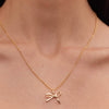 Meadowlark Bow Charm Necklace - Gold Plated - Necklace - Walker & Hall