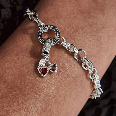 Stolen Girlfriends Club x Walker & Hall Love Cherry Charm - Silver & Garnet - Charm - Walker & Hall