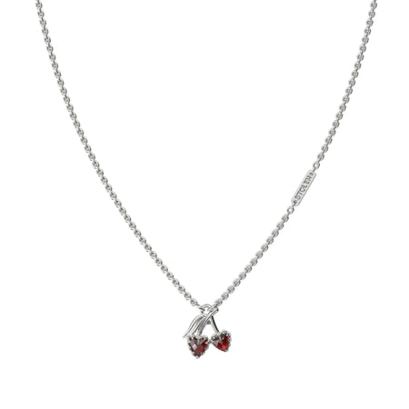 Stolen Girlfriends Club x Walker & Hall Love Cherry Necklace - Silver & Garnet - Necklace - Walker & Hall