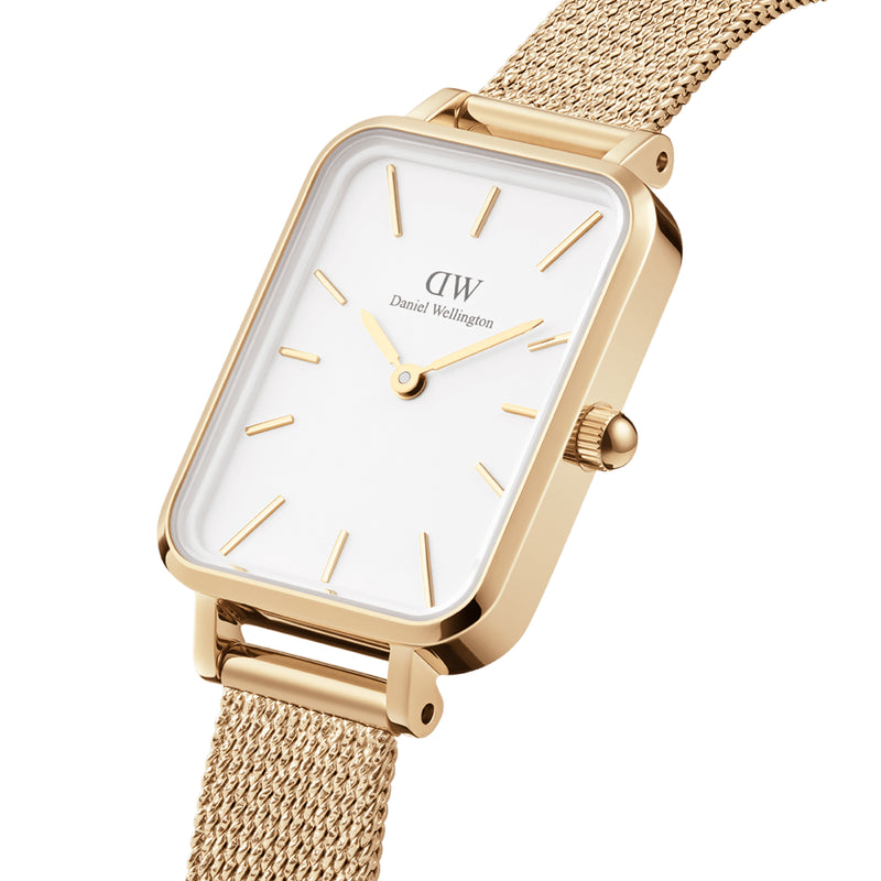 Daniel Wellington Quadro Pressed Evergold Watch - White - Watch - Walker & Hall