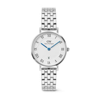 Daniel Wellington Petite Roman Numerals Date 5-Link Silver Watch - Watch - Walker & Hall