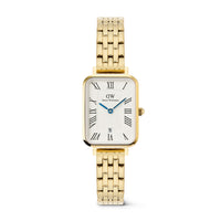 Daniel Wellington Quadro Roman Numerals Date 5-link Gold Watch - Watch - Walker & Hall