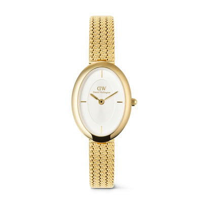 Daniel Wellington Juliette Braided Mesh White Sunray Gold Watch - Watch - Walker & Hall