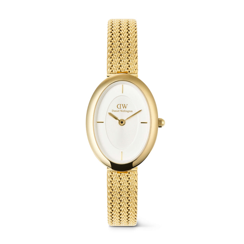 Daniel Wellington Juliette Braided Mesh White Sunray Gold Watch - Watch - Walker & Hall