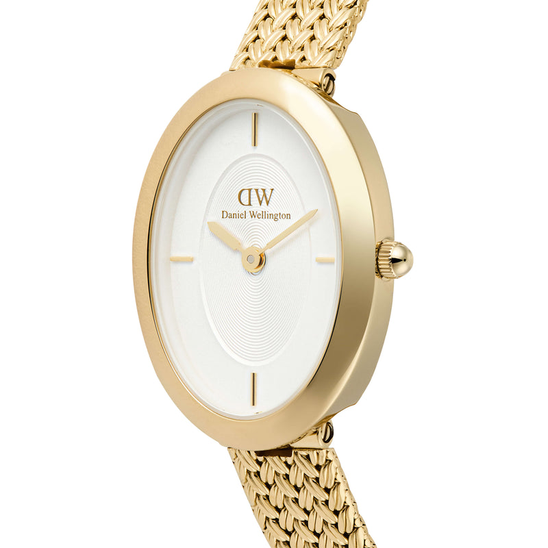 Daniel Wellington Juliette Braided Mesh White Sunray Gold Watch - Watch - Walker & Hall