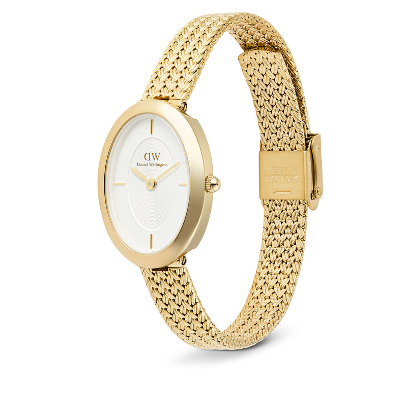 Daniel Wellington Juliette Braided Mesh White Sunray Gold Watch - Watch - Walker & Hall