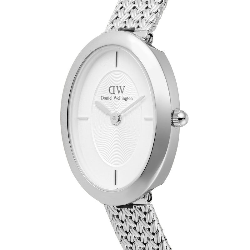 Daniel Wellington Juliette Braided Mesh White Sunray Silver Watch - Watch - Walker & Hall