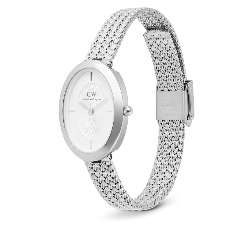 Daniel Wellington Juliette Braided Mesh White Sunray Silver Watch - Watch - Walker & Hall