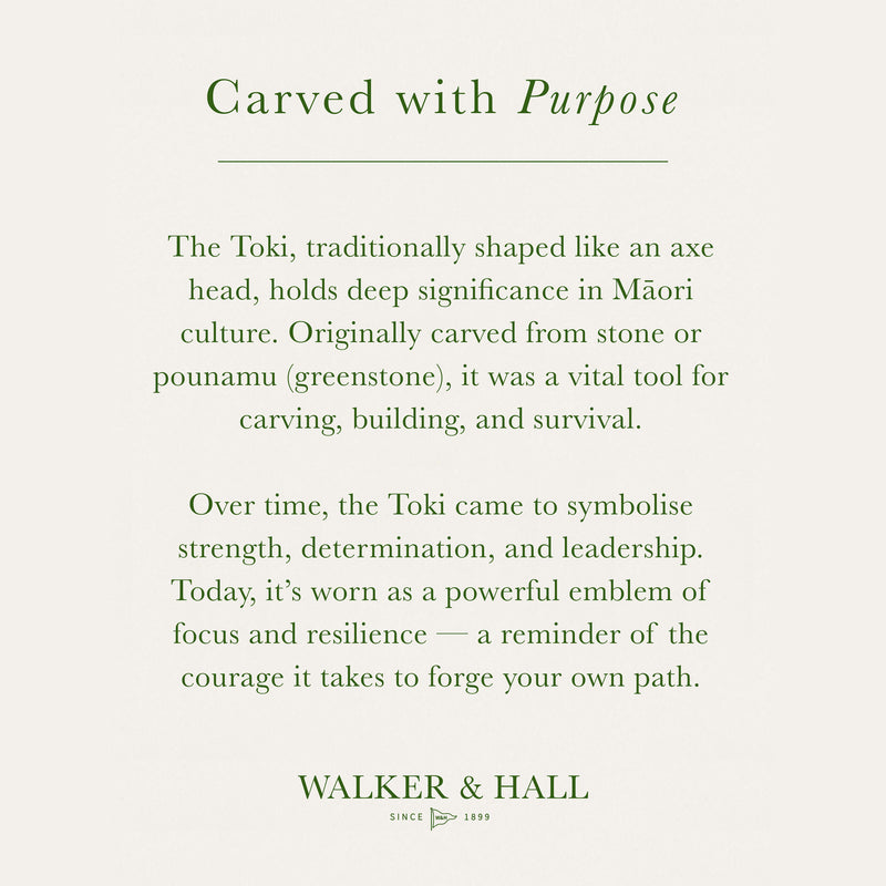 NZ Greenstone Kahotea Toki on Black Cord - Necklace - Walker & Hall