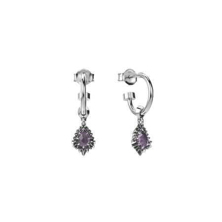 Stolen Girlfriends Club Jagged Teardrop Earrings - Amethyst - Earrings - Walker & Hall