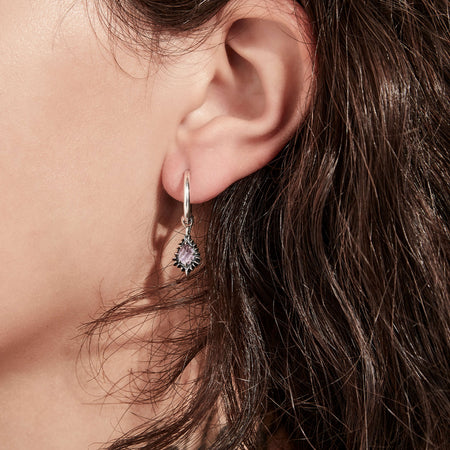 Stolen Girlfriends Club Jagged Teardrop Earrings - Amethyst - Earrings - Walker & Hall