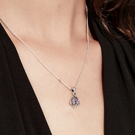 Stolen Girlfriends Club Jagged Teardrop Necklace - Amethyst - Necklace - Walker & Hall