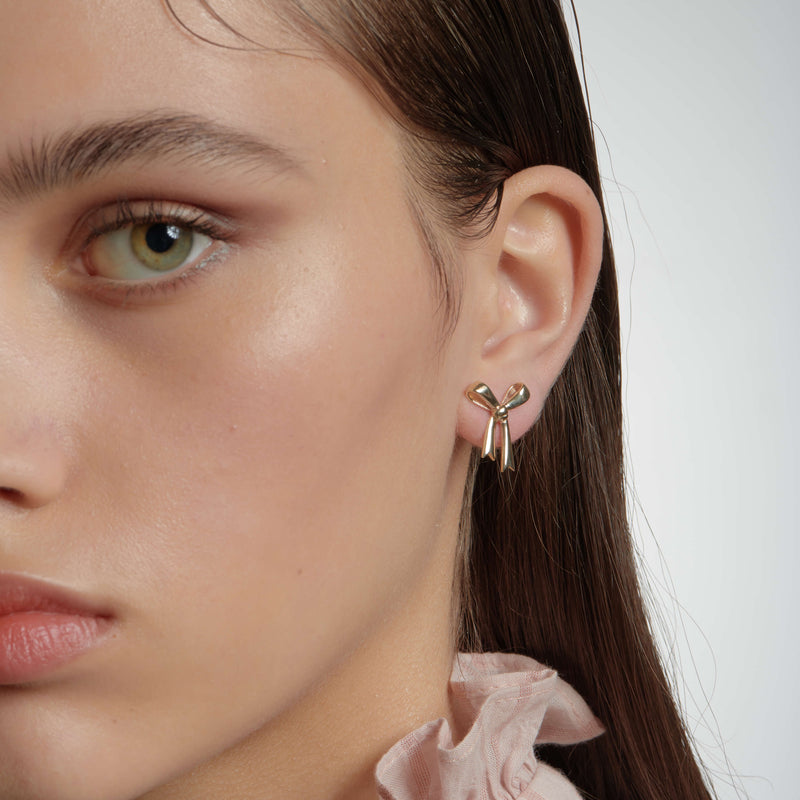 Karen Walker Bow Stud Earrings - Gold Plated - Earrings - Walker & Hall