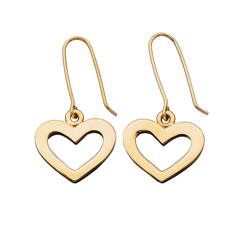 Karen Walker Heart Drop Earrings - Gold Plated - Earrings - Walker & Hall