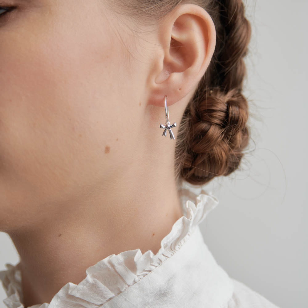 Sunday Stephens Bow Peep Earrings - Silver | Garmentory