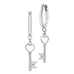 Karen Walker Monogram Key Hoops - Sterling Silver - Earrings - Walker & Hall