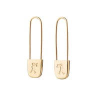 Karen Walker Runaway Safety Pin Earrings - Gold Plated - Earrings - Walker & Hall