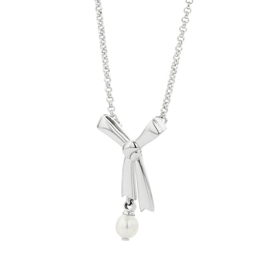 Karen Walker Pearl Bow Necklace - Sterling Silver - Necklace - Walker & Hall