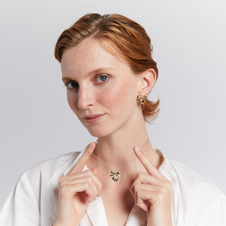 Karen Walker Super Love Bow Earrings - Sterling Silver-Earrings-Walker & Hall