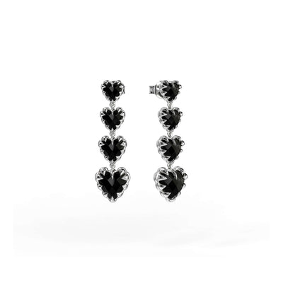 Stolen Girlfriends Club Love Claw Eternity Earrings - Silver & Onyx - Earrings - Walker & Hall