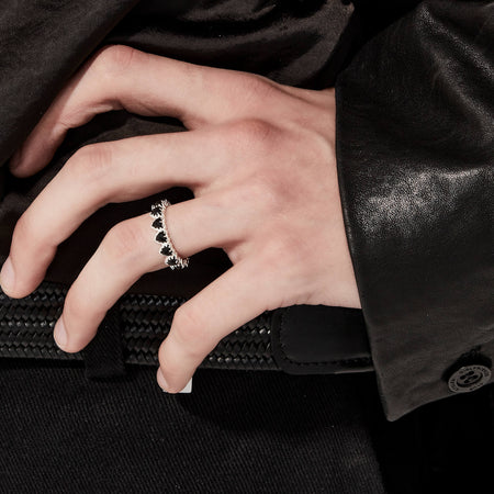 Stolen Girlfriends Club Love Claw Eternity Ring - Silver & Onyx - Ring - Walker & Hall