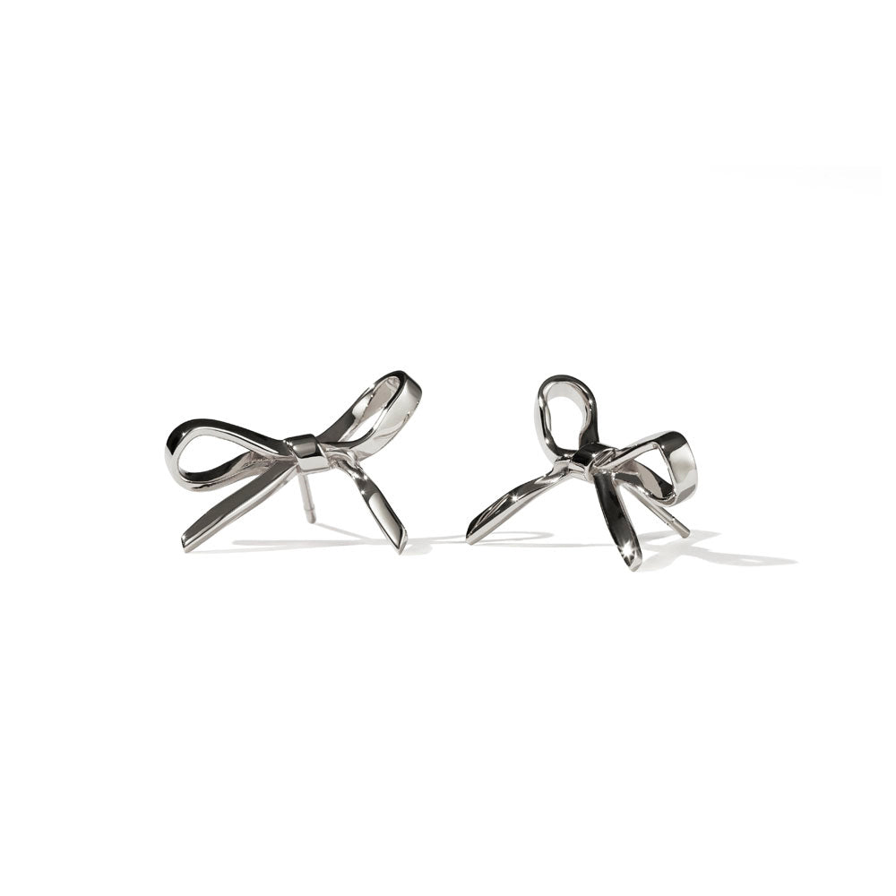 Meadowlark Bow Earrings Medium Sterling Silver Walker & Hall